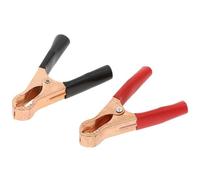2 uds 50A pinzas de cocodrilo 80mm Rojo Negro Clips de prueba de batería automotriz de alta resistencia(1 x Red 1 x Black)