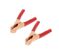 2 uds 50A pinzas de cocodrilo 80mm Rojo Negro Clips de prueba de batería automotriz de alta resistencia(2 x Red)