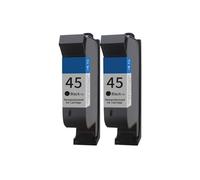 2 uds 51645A 45 45si 45ai 45A Cartucho de Tinta de inyección de Tinta Negra remanufacturado for HP45, Compatible con Impresora HP Deskjet 710c 830c