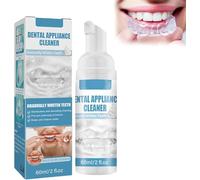 2 Uds 60ml Limpiador De Aparatos Dentales Limpiador De Retenedor De Fragancia Duradera Eliminación De Olores De Espuma Suero De Eliminación De Manchas De Dientes Falsos Para Alineadores Tirantes De Re