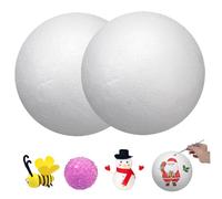 2 uds 8 bolas de espuma de poliestireno blanco, bolas de espuma de poliestireno lisas DIY para adornos artesanales