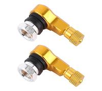 2 Uds 90 grados válvula de neumático vástago Keenso universal motocicleta ruedas de aluminio válvula de neumático tapas 11.3mm (Oro)
