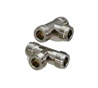 2 uds Adaptador de Conector N Hembra Jack a 2X N Hembra Jack Tipo T RF Coaxial convertidor Recto