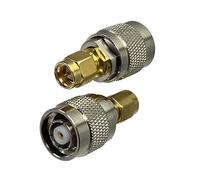 2 uds Adaptador de Conector RP-TNC Macho Jack a SMA Macho Enchufe RF Coaxial convertidor Recto