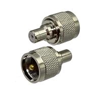 2 uds Adaptador de Conector UHF PL259 Enchufe Macho a RCA TV Hembra Jack RF convertidor Coaxial Terminal de Cable de latón