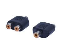 2 uds. Adaptador divisor AV en Y, 1 hembra, color negro