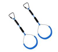 2 uds anillos gimnásticos oscilantes anillo de escalada al aire libre obstáculos columpio juguetes conjunto juegos patio trasero(Blue)