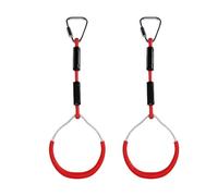 2 uds anillos gimnásticos oscilantes anillo de escalada al aire libre obstáculos columpio juguetes conjunto juegos patio trasero(Red)