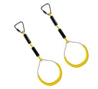 2 uds anillos gimnásticos oscilantes anillo de escalada al aire libre obstáculos columpio juguetes conjunto juegos patio trasero(Yellow)