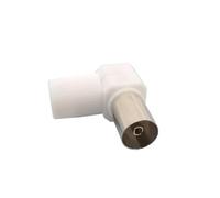 2 uds Antena de TV F Conector Hembra Jack ángulo Recto 90 Grados TV Antena Jack RF Cable Coaxial Adaptador Blanco