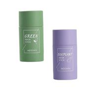 2 uds arcilla purificadora palo de arcilla cubierta facial limpieza hidratante removedor de espinillas faciales berenjena y té verde cubierta facial té verde