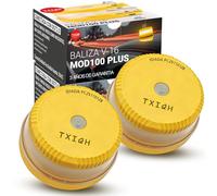【2 uds】Baliza v16 homologada dgt con Geolocalización y Conexión DGT 3.0, MOD100 PLUS LED de Alta Intensidad 360°, Protección IP54 Antilluvia y Polvo, Servicio de Comunicación Gratuito hasta 2042