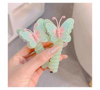 2 uds bandas de goma elásticas for niñas, lazos for el cabello con cable teléfono for niños, diademas en espiral, cuerda for, coleta, accesorios for para cola de caballo(Green butterfly)