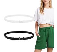 2 Uds Bando de Ajuste de Camisa para Camisas, Banda Elástica para Top Corto para Mujeres, Cambia el Estilo de Tus Blusas (Negro + Blanco)