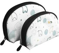 2 uds Bolsas de cosméticos Kawaii Oso Polar Guardar Bolsa de Maquillaje de Viaje Shell Neceser Bolso de Mujer