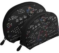 2 uds Bolsas de cosméticos patrón matemático Bolsa de Maquillaje de Viaje Shell Neceser Bolso de Mujer