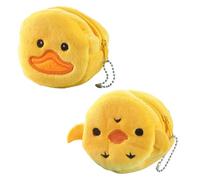 2 Uds Bolso De Felpa Amarillo, Lindo Bolso De Animal, Bolso Creativo, Mini Bolso para Niños