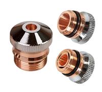 2 uds boquilla láser de fibra H15 cromada para cortador láser CNC, boquilla de corte de doble capa de rosca M12 diámetro 15/17mm Double-OD:17mm 1.0mm