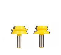 2 uds., Broca de enrutador de inglete de bloqueo, juego de cortador de fresado de carpintería de pegamento de 22,5 grados, cortador de espiga para carpintería con vástago de 1/2 "