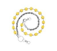 2 uds cadena for pantalones vaqueros dados coloridos for cintura cuentas de doble capa Metal for aleación Zinc femenina Para Pantalones(Color6)