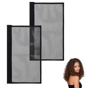 2 Uds Camilla de Cabello, 34x19,6x0,3cm Negro Poliéster Camilla de Cabello para Cabello Natural Cabello Rizado No Requiere Calefacción Camilla para Cabello Tipo 3 y 4