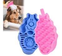 2 Uds Cepillo Mascotas Goma TPR Masaje Seco Húmedo Ergonómico Perros Gatos | Electrostático retira pelo muerto, puntas redondeadas pieles sensibles, azul espalda rosa cara, baño champú pelo corto duro.