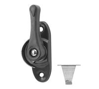 2 uds cerradura bidireccional manija de ventana en forma media luna hebilla puerta corredera aleación accesorios bloqueo seguridad(Grey)