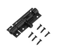 2 uds cerradura de ventana, hebilla puerta, jardín grande resistente, cobertizo, corredera, pestillo torre, ferretería for el hogar para Puertas de Interiores, Ventanas, Jardín, Baño(Black,5inch)