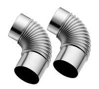 2 uds. Codo de tubo de humos de estufa de acero galvanizado de 90 grados, varios tamaños(100mm)