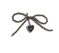 2 uds colgante de lazo perla plateada, zapato con piedras preciosas, hebilla flor, corazón, zapatos Ballet, dijes, accesorios decoración Adecuada Tacones Altos Y Calzado Planos(Silver Heart Bow)