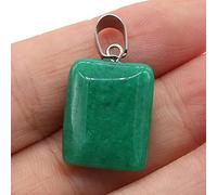 2 uds, Colgante de piedra natural, ágatas rectangulares, cristal arcoíris para hacer joyas, collar DIY, regalo, 15x25mm-Malaysia_Jade
