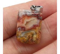 2 uds colgante de piedra natural rectangular ágatas cristal arcoíris para hacer joyas collar de bricolaje regalo 15x25mm-Crazy_Agate