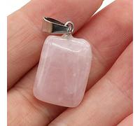 2 uds colgante de piedra natural rectangular ágatas cristal arcoíris para hacer joyas collar de bricolaje regalo 15x25mm-Rose_Quartz