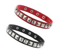 2 Uds Collares Cuadrados con Tachuelas, Collares De Cuero, Collares De Personalidad De Moda, Collares Retro, Joyería Punk, Collares Góticos