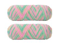 2 uds colorido 5 hilos teñido leche algodón suéter hilo auto tejido bufanda medio grueso hecho a mano Para Ganchillo, Tricot Y Manualidades(02 Pink Green Yellow)