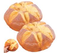 2 uds Comida 1:1 Apariencia Realista y Fragancia Pan Realista con Orificios de aireación y Grietas Comida elástica para exhibición Accesorios de fotografía