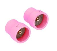2 Uds Copa de Soldadura TIG, Copa de Soplete de Soldadura 12#/14# Juego de Accesorios de Boquilla de Cerámica para WP9/17/18/20/25/26 (Rosa)