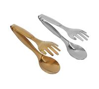 2 Uds Cuchara, Tenedor, Pinzas Pequeñas para Servir, Pinzas de Acero Inoxidable para Alimentos, Pinzas para Ensalada para Repostería, Buffet, Accesorios de Cocina