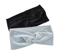 2 uds diadema cruzada banda ancha for el cabello turbante elástico de Color sólido accesorios elegantes for otoño e invierno for mujeres y niñas Para Mujer(Black and blue)