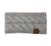 2 uds diadema tejida ancha invierno cálido oído mujeres espesar accesorios for el cabello turbante niña banda for diademas calentador de orejas Para Mujer(Light Gray)