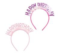 2 Uds Diademas De Feliz Cumpleaños Diademas con Letras Accesorios para El Cabello De Lluvia Brillante Decoraciones para Diadema para Fiesta De Cumpleaños