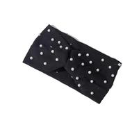 2 uds diademas for mujer, bandas for la cabeza de perlas, pañuelo turbante tejido, diadema elástica for otoño e invierno, accesorios cálidos for el cabello, tocado Para Mujer(Black)