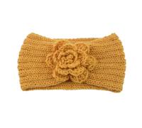 2 uds. Diademas tejidas con rosas for mujer, diadema ancha de ganchillo for otoño e invierno, accesorios for el cabello Bandana turbante Para Mujer(Yellow)