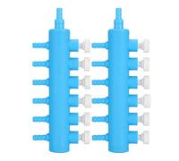 2 uds Distribuidor de válvula de palanca de Control de flujo de aire de acuario divisor conector de tubo de línea aérea accesorios de bomba de aire para pecera[6 vías] Accesorios para bombas de aire