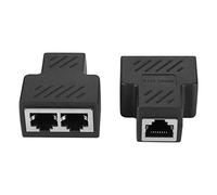 2 Uds Divisor de Red RJ45 Adaptador PoE Jack de 8 Núcleos, Interfaz Blindada para Transmisión de Señal Estable