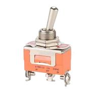 2 uds E-TEN1122 contacto plateado SPDT 12MM 15A 250V AC ON-OFF-ON 3 posiciones 3 pines reinicio interruptor deslizante basculante E-TEN 1122 naranja