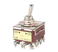 2 uds E-TEN402 ON-ON 2 posiciones 12 pines 15A 380VAC interruptor basculante for coche barco Motor camión marrón