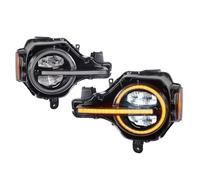 2 uds faros compatible con Ford Bronco 2020 2021 2022 2023 2024 faros delanteros luz de circulación dinámica señal de giro lámpara de cabeza accesorios de coche(4 Doors black)