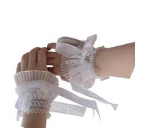 2 uds Fundas de mangas de encaje elásticas, decoraciones de lazos, muñequeras de encaje para mujer para espectáculos de danza y fiestas temáticas, muñequeras elásticas