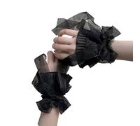 2 uds Fundas de mangas de encaje elásticas, decoraciones de lazos, muñequeras de encaje para mujer para espectáculos de danza y fiestas temáticas, muñequeras elásticas